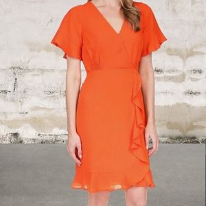 NWT Michael Kors Womens Faux Wrap Short Mini Dress - Size L